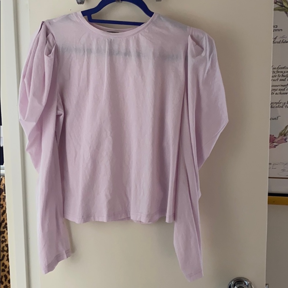 Something Navy puff sleeve boxy cut top